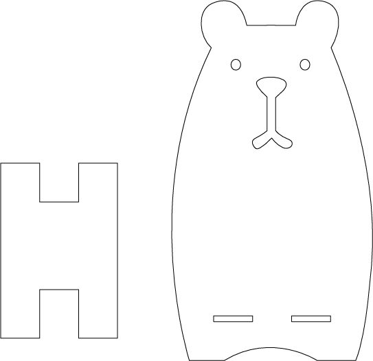 Naturzauber: Laser - gravierte Bären - Klammer - MonPortlaser.de