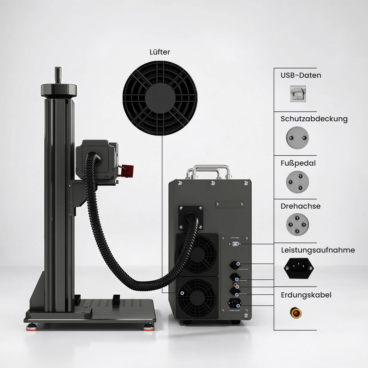 Monport GPro 60W MOPA Vision Faserlaser Maschine – Mit Vision-System für automatische Positionierung, präzise Metallgravur & Laserbeschriftung
