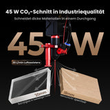 Monport Reno45 Pro Vision 45W Desktop CO₂-Lasergravierer und -Schneider (16" x 12") mit 8MP HD-Kamera, Assistierter Autofokus-Unterstützung und integrierter Wasserkühlung