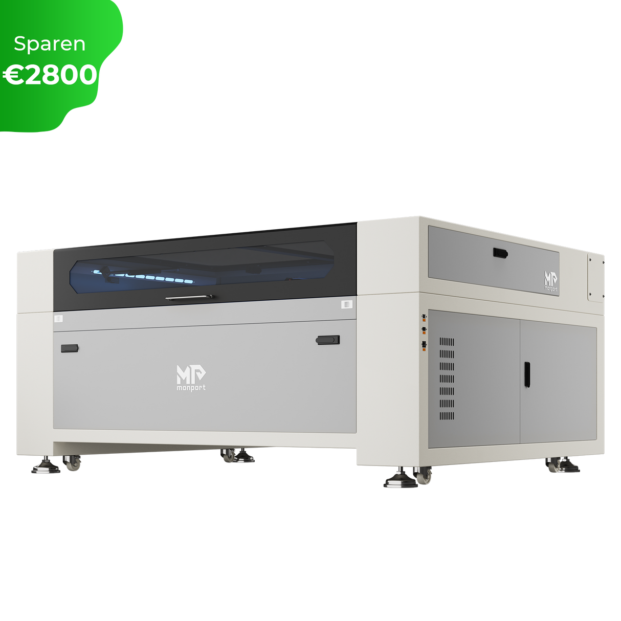 Monport Effi 13S verbesserte Version 130W CO2-Lasergravurmaschine und Schneidemaschine mit Autofokus-Funktion und integrierter Wasserkühler
