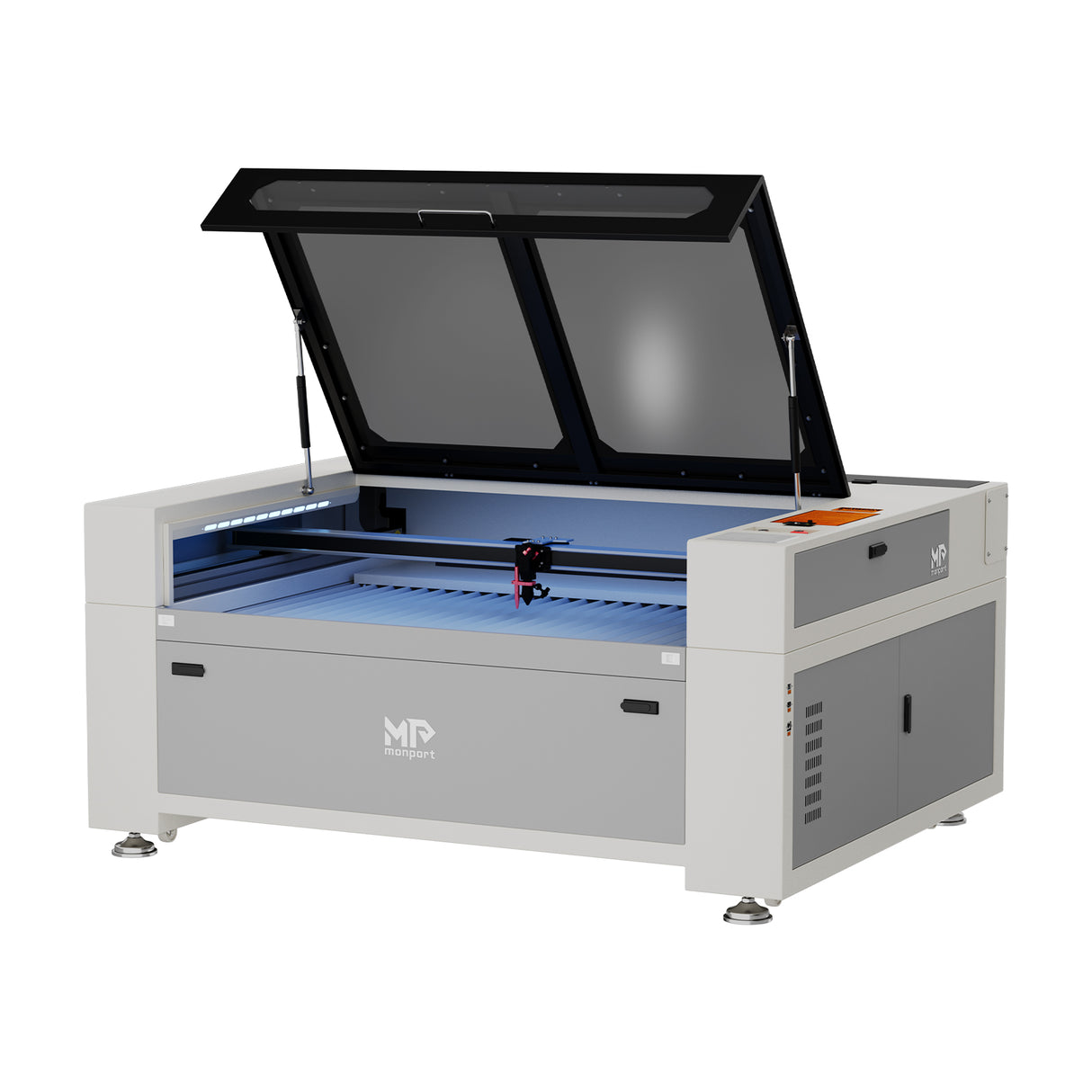 Monport Effi 13S verbesserte Version 130W CO2-Lasergravurmaschine und Schneidemaschine mit Autofokus-Funktion und integrierter Wasserkühler