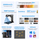 Monport GPro 200W MOPA Vision Faserlaser Maschine – Mit Vision-System für automatische Positionierung, präzise Metallgravur & Laserbeschriftung