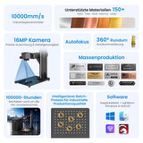 Monport GPro 60W MOPA Vision Faserlaser Maschine – Mit Vision-System für automatische Positionierung, präzise Metallgravur & Laserbeschriftung