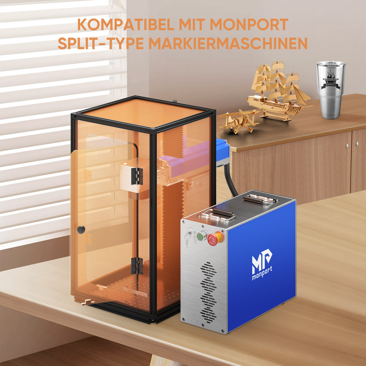 Monport Lasergravur-Gehäuse für GQ & GPro Faserlaser (mit Türschutzschalter)