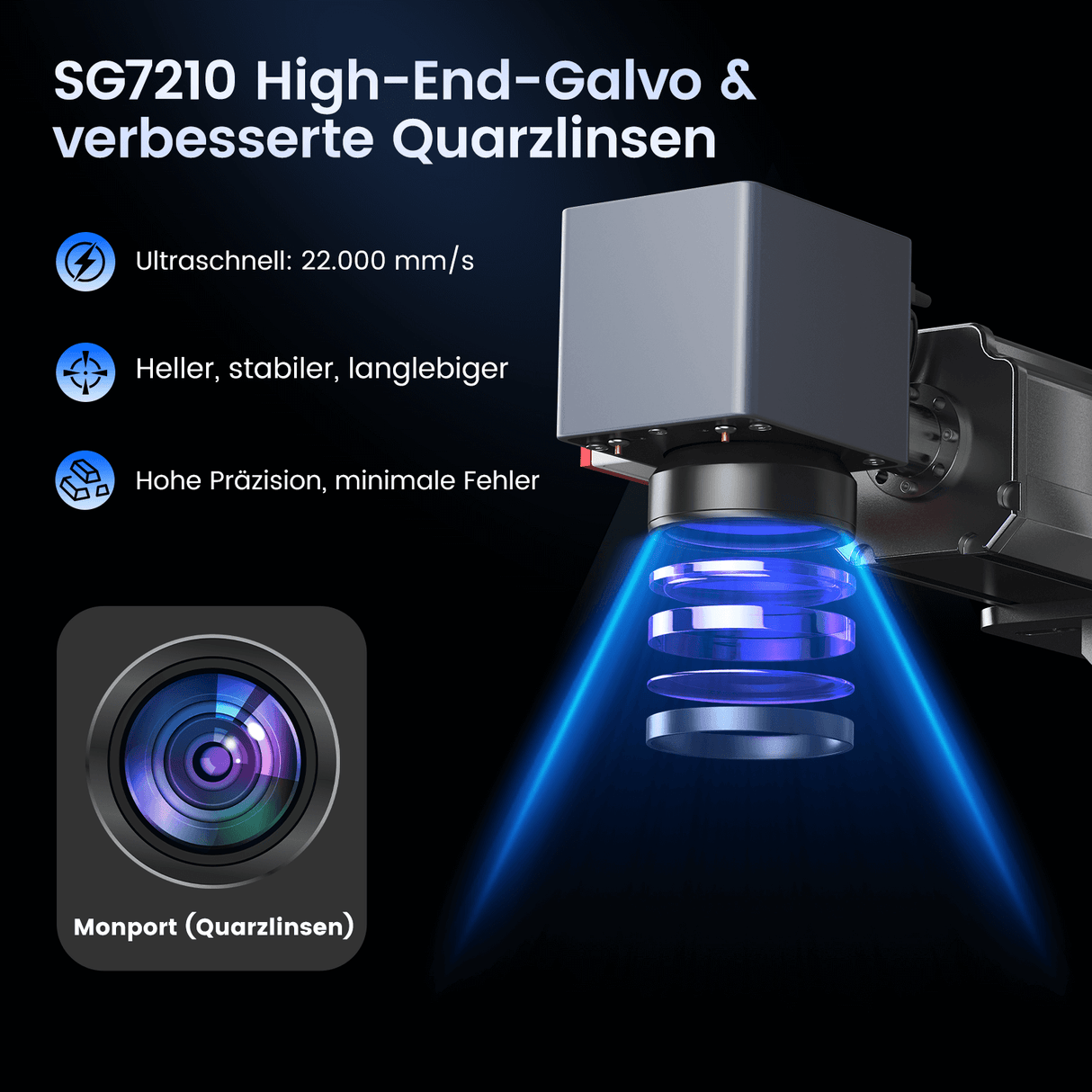 Monport GT 200W Split MOPA & Autofokus-Faserlaser-Gravierer & Farbemarkierungsmaschine