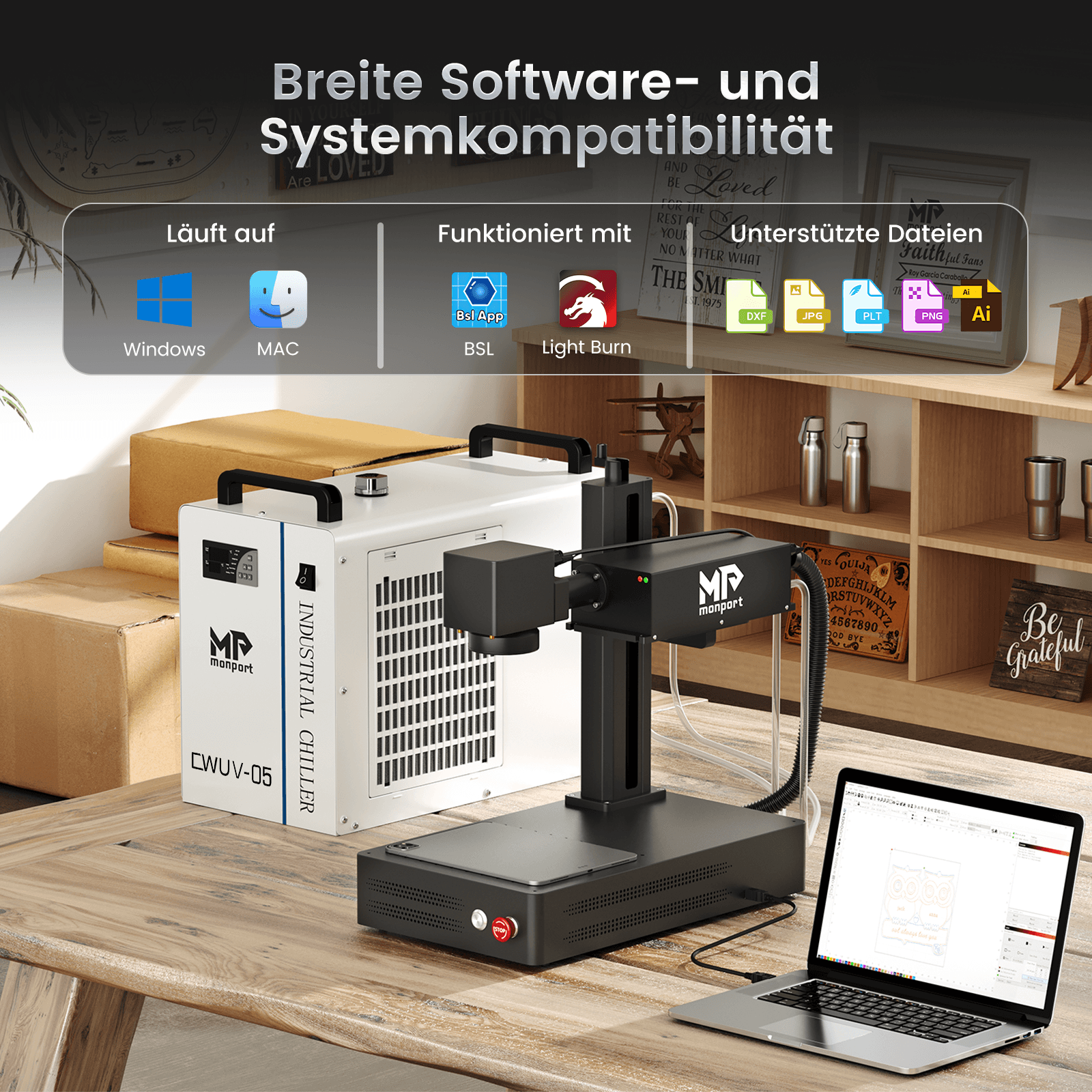Monport 6W UV-Laser-Graviermaschine & Markiermaschine