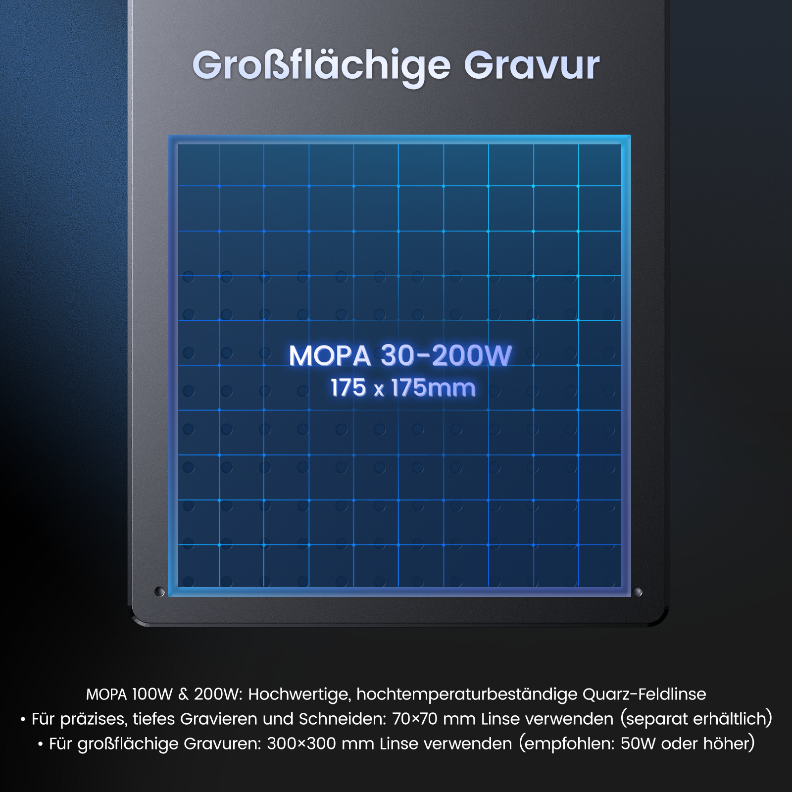 Monport GT 30W Getrennter Faserlaser-Gravier- und Markiermaschine mit Autofokus (150 mm × 150 mm) – Gerät