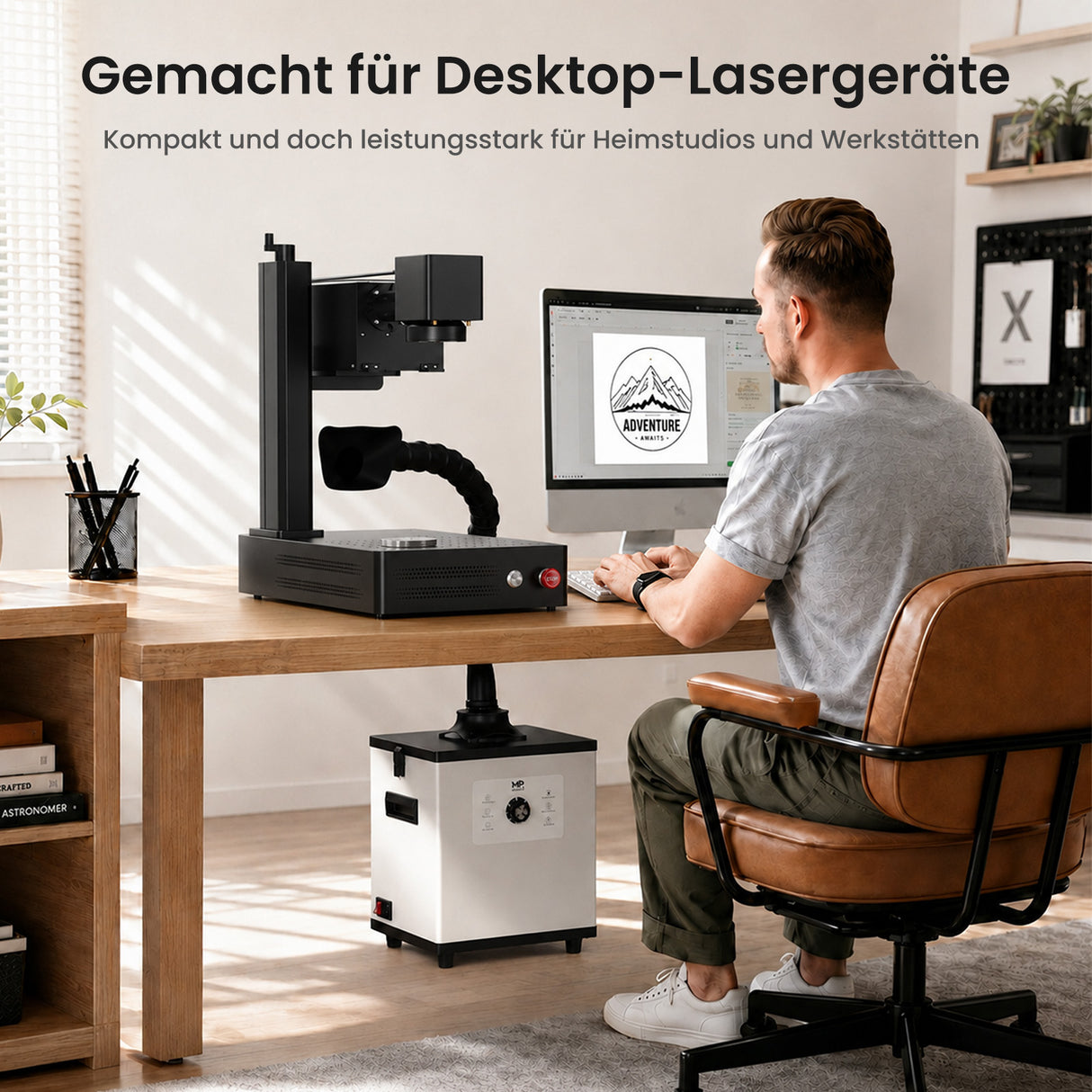 Monport 200W Laserabsaugung mit 4-Schicht-Filter für CO2- und Faser-Lasergravierer