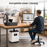 Monport 400W Laserrauchabsauganlage mit 8-stufigem Filtersystem – Für CO₂-Lasergravier- und Schneidemaschinen