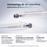 Monport Effi9S Upgraded 90W CO₂-Lasergravier- und Schneidemaschine (914 × 610 mm) mit Autofokus und integriertem Wasserkühler 4,9 (18 Bewertungen)
