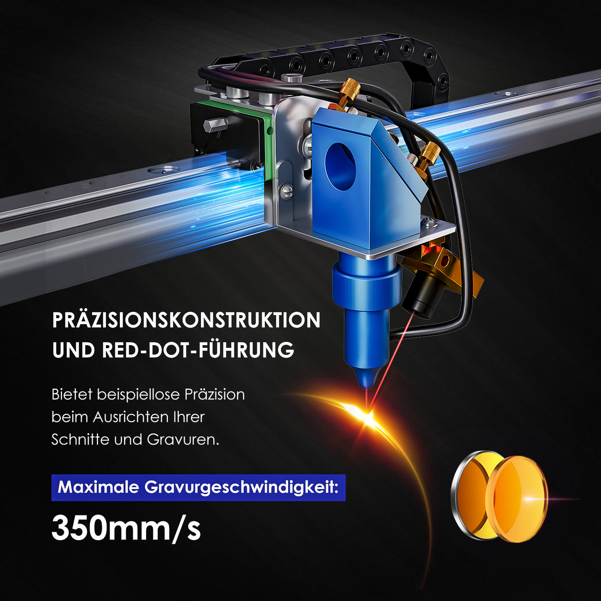 Monport 40W Pro Lightburn-unterstützter (12" X 8") CO2-Lasergravierer & -Schneider mit Luftunterstützung