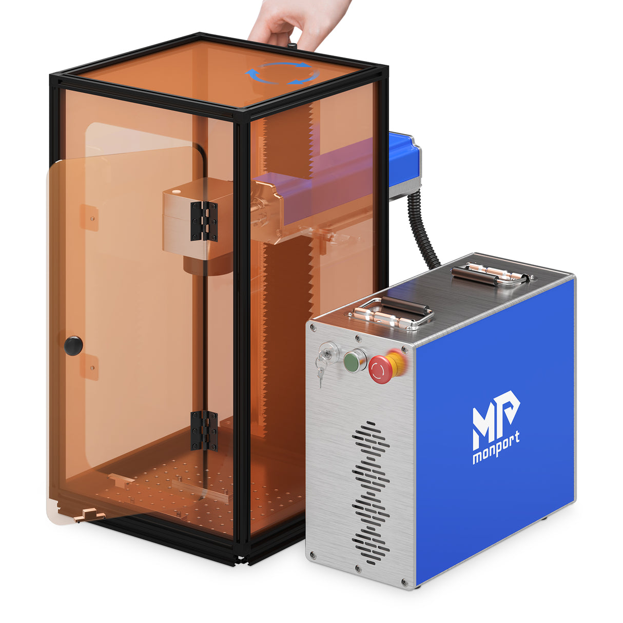 Monport Lasergravur-Gehäuse für GQ & GPro Faserlaser (mit Türschutzschalter)