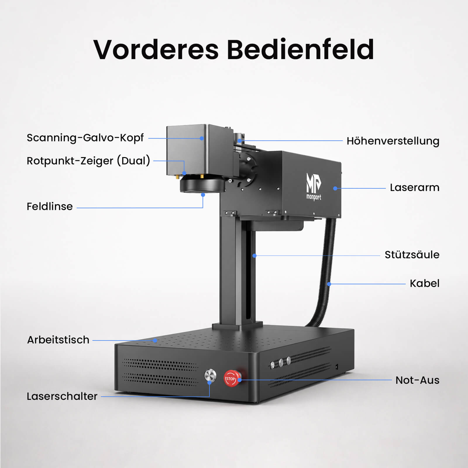 Monport GM PRO 6W UV Laser Graviermaschine(Innengravur) – Professionelle UV Laserbeschriftung mit 355nm Kaltlaser-Technologie