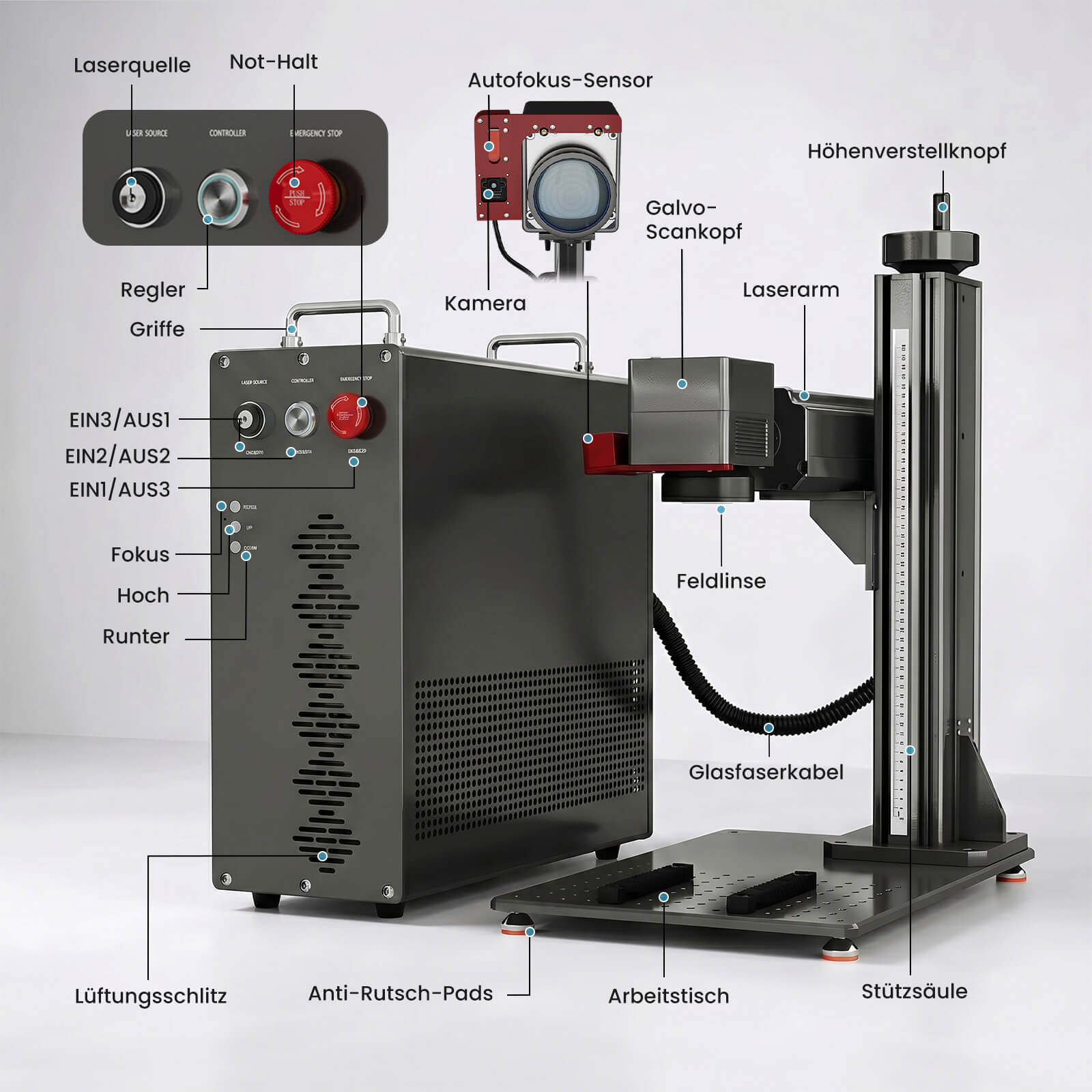 Monport GPro MOPA Faserlaser Maschine – Vision-System, automatische Positionierung, Metallgravur & Laserscheneiden