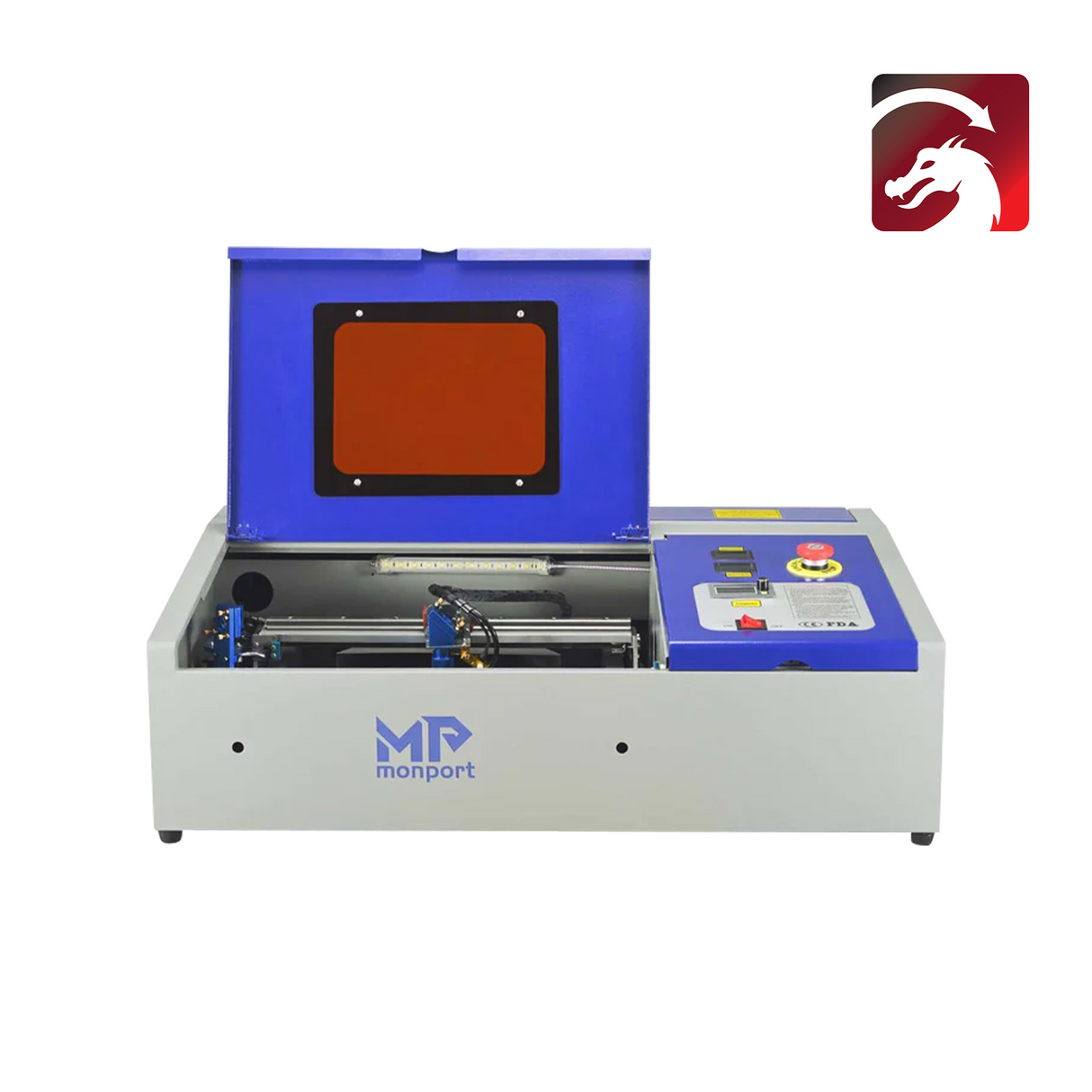 Monport 40W Pro Lightburn-unterstützter (12" X 8") CO2-Lasergravierer & -Schneider mit Luftunterstützung