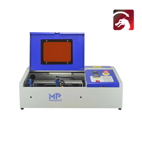 Monport 40W Pro Lightburn-unterstützter (12" X 8") CO2-Lasergravierer & -Schneider mit Luftunterstützung