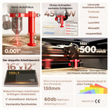 Monport Reno45 45W Desktop CO2-Lasergravierer und -schneider (16" x 12") mit brandneuem Semi-Autofokus