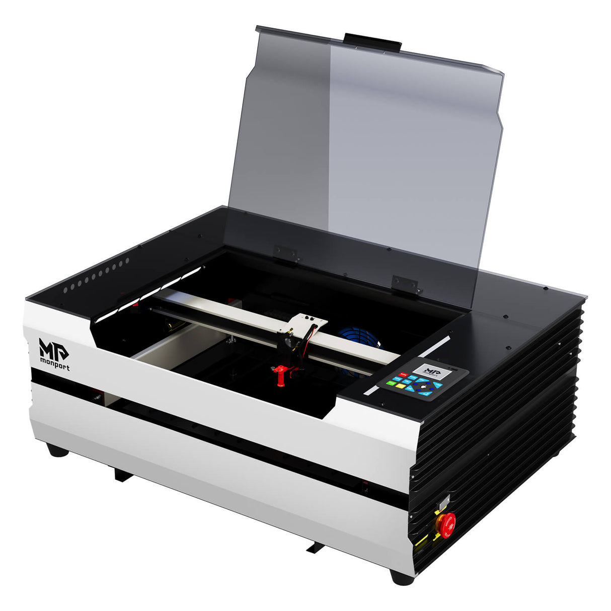 Monport Reno45 Pro 45W Desktop CO2-Lasergravierer und -schneider (16" x 12") mit brandneuem Assistierter Autofokus