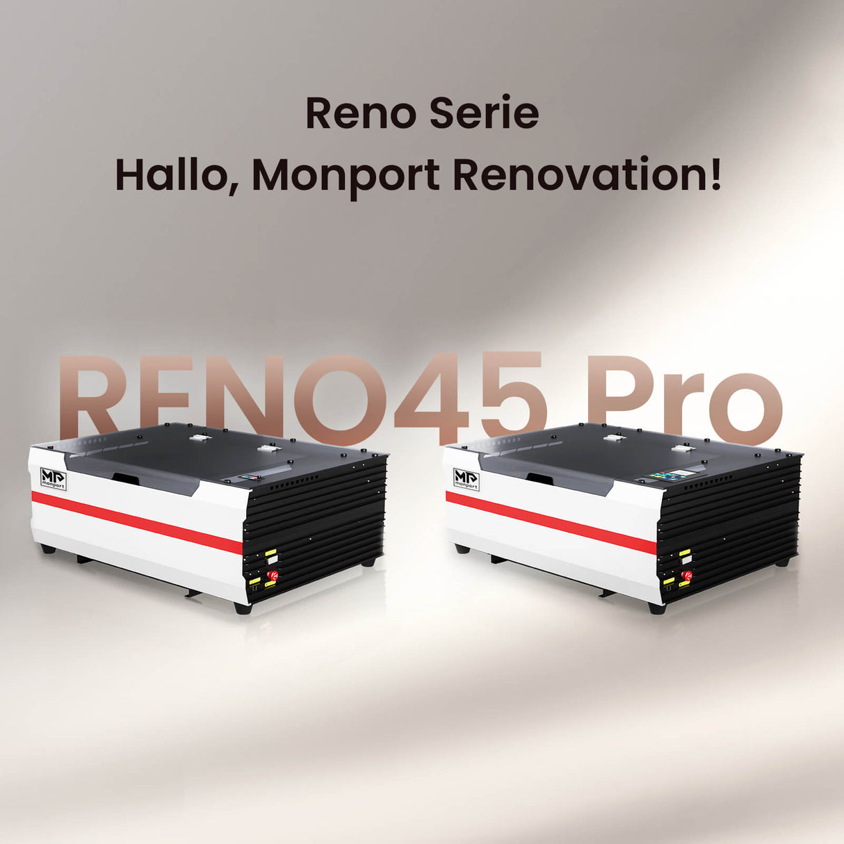 Monport Reno45 Pro 45W Desktop CO2-Lasergravierer und -schneider (16" x 12") mit brandneuem Assistierter Autofokus