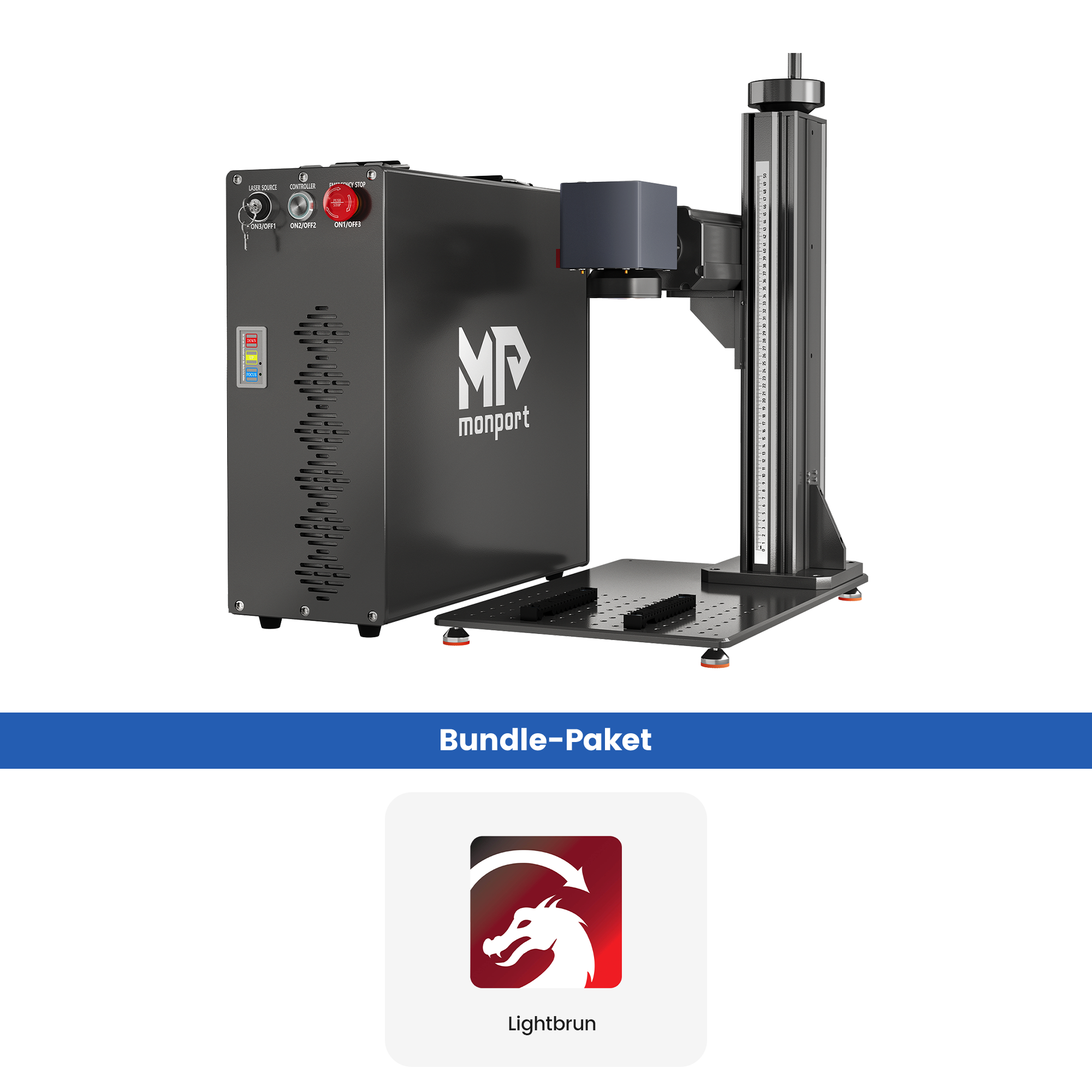 Monport GT 200W Split MOPA & Autofokus-Faserlaser-Gravierer & Farbemarkierungsmaschine
