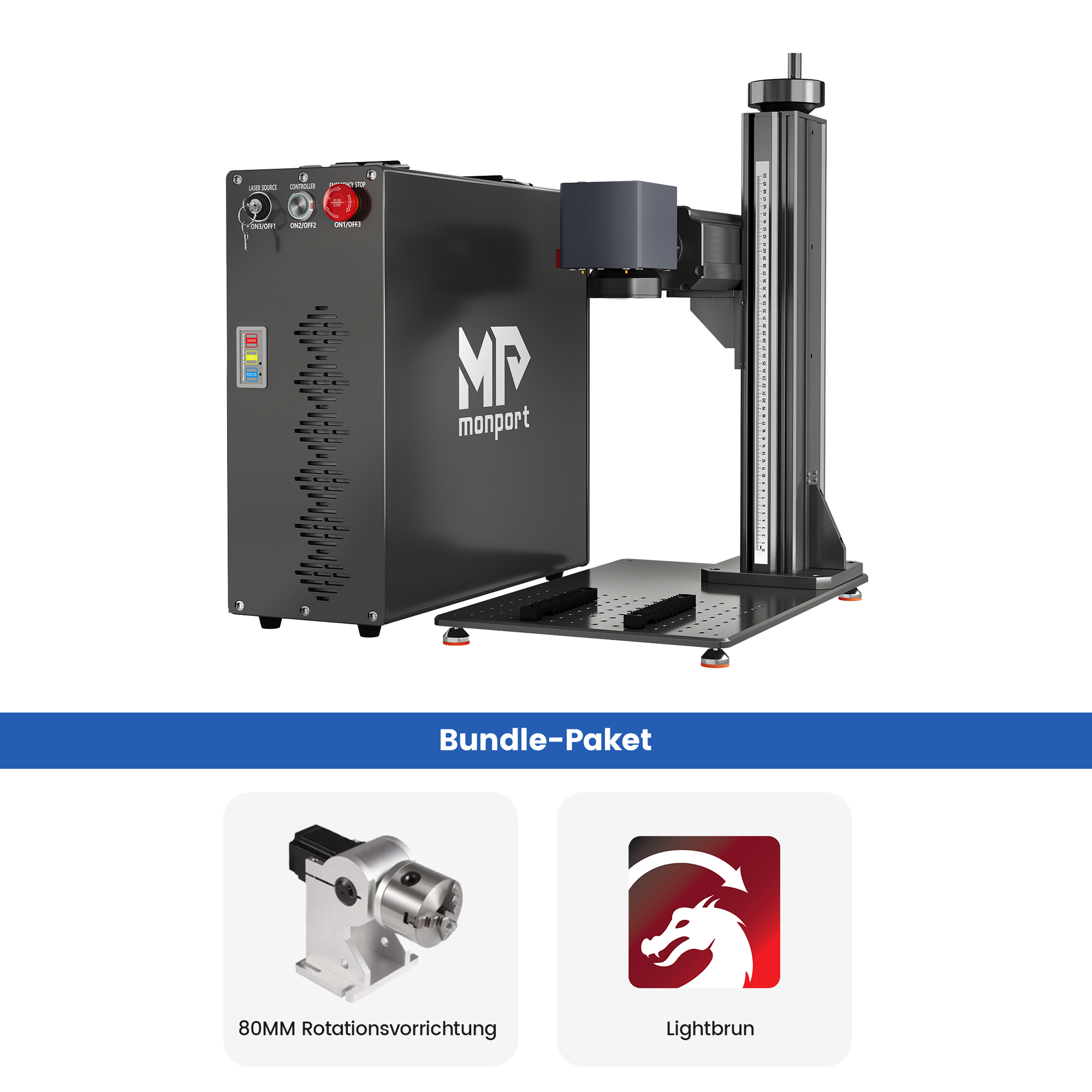 Monport GT 200W Split MOPA & Autofokus-Faserlaser-Gravierer & Farbemarkierungsmaschine