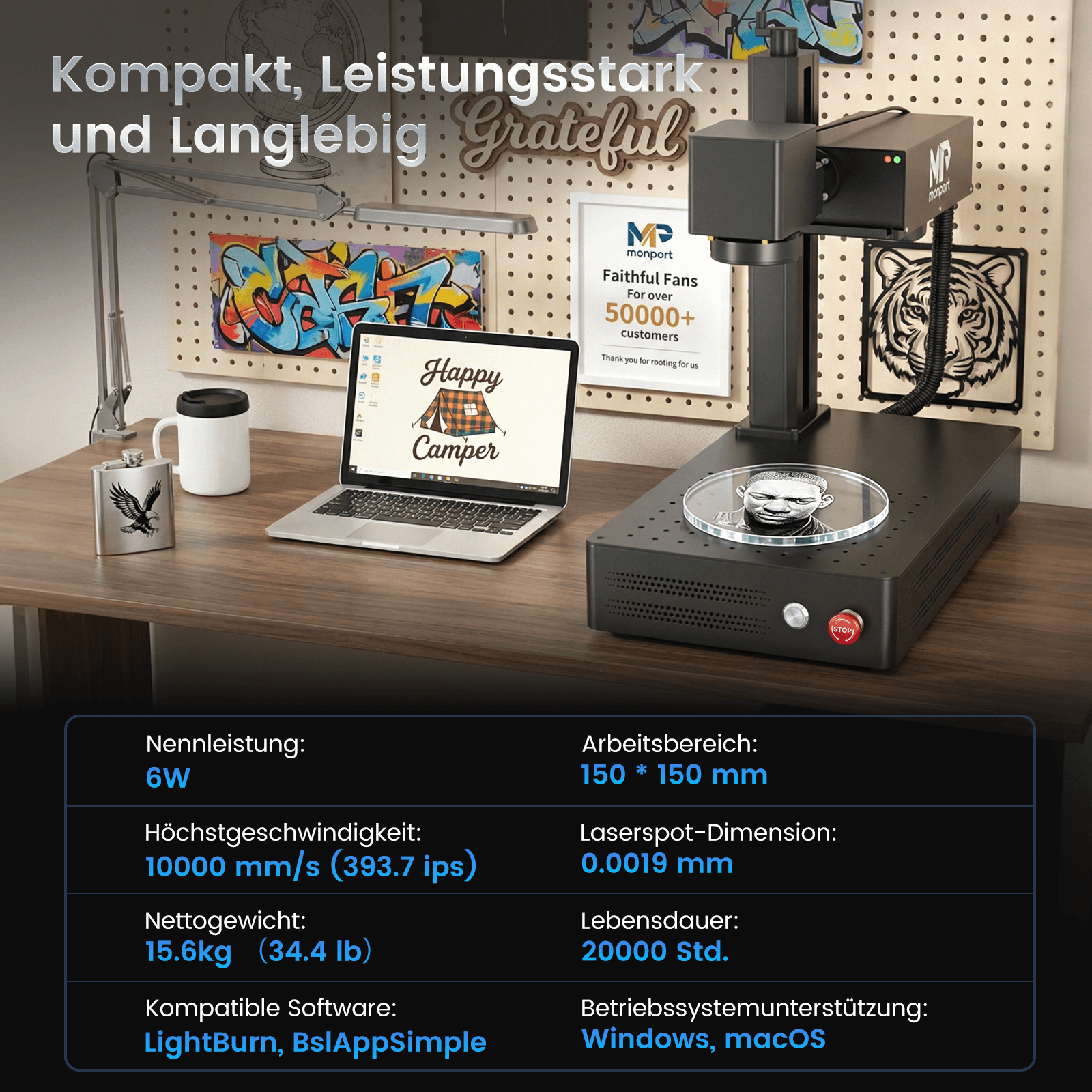 Monport 6W UV-Laser-Graviermaschine & Markiermaschine