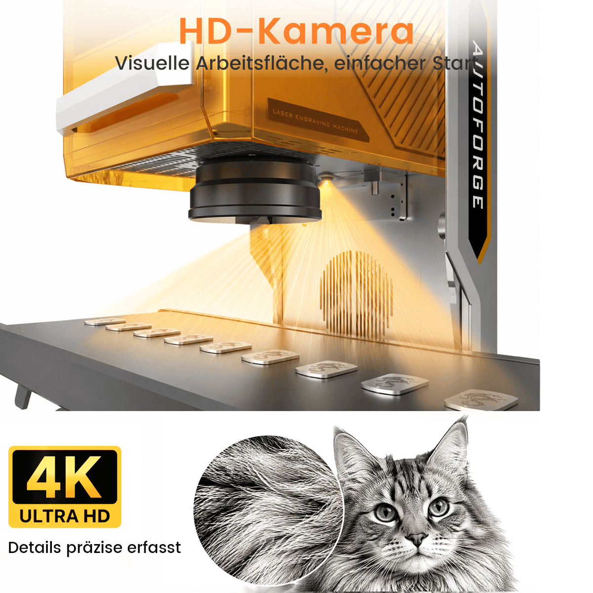 Monport AutoForge Dual-Laser Lasergraviermaschine mit 30W Faserlaser & 20W Diodenlaser – Präzise und tragbare Lasergravurmaschine