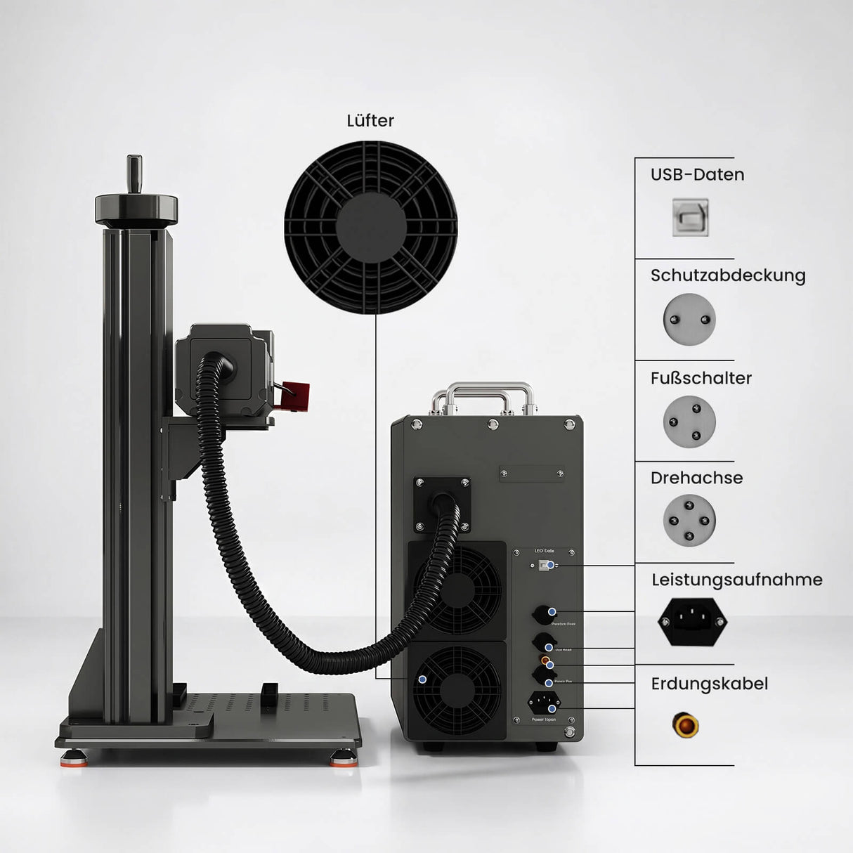 Monport GPro 60W MOPA Vision Faserlaser Maschine – Mit Vision-System für automatische Positionierung, präzise Metallgravur & Laserbeschriftung