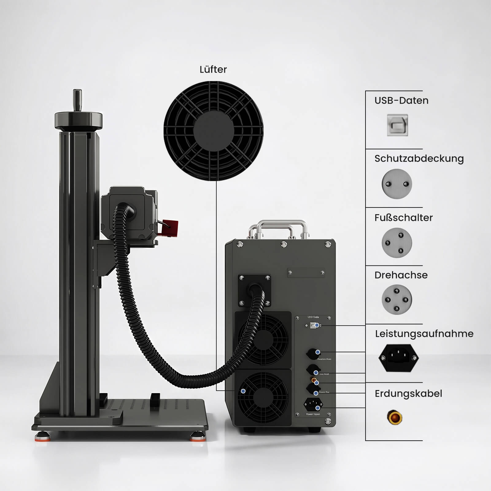Monport GPro Vision 60W MOPA  Faserlaser Maschine – Mit Vision-System für automatische Positionierung, präzise Metallgravur & Laserbeschriftung