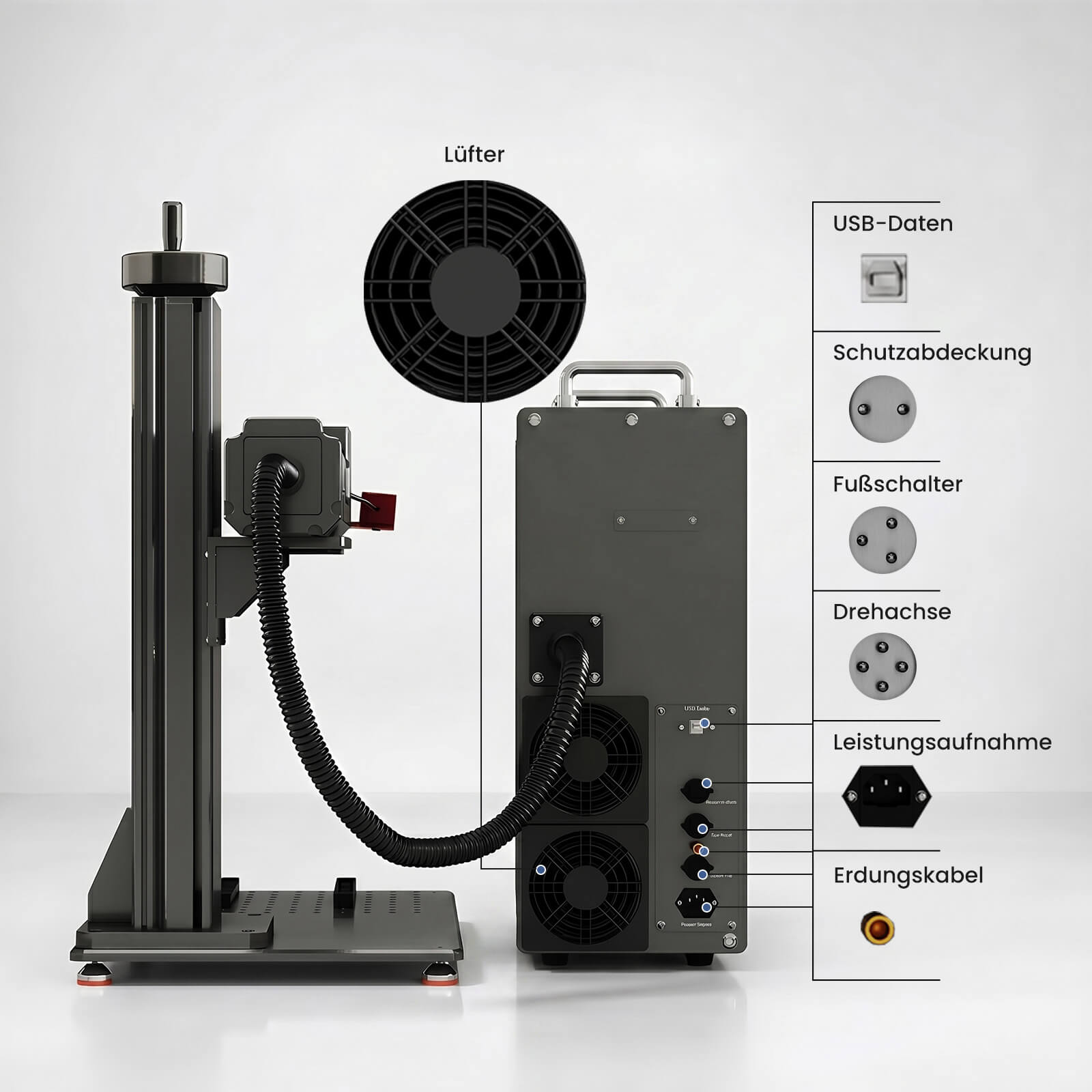 Monport GPro MOPA Faserlaser Maschine – Vision-System, automatische Positionierung, Metallgravur & Laserscheneiden