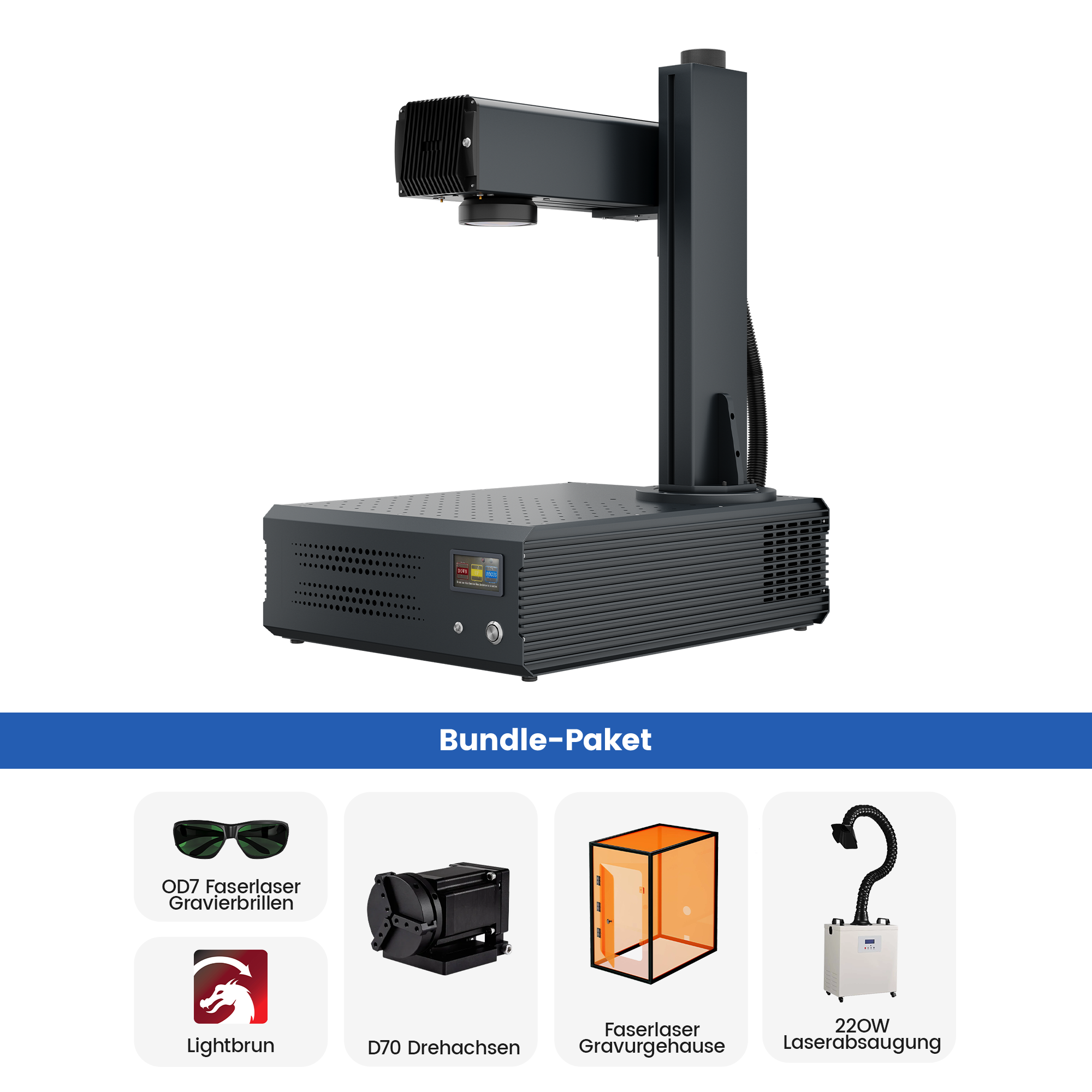 Monport GA Verbesserte 100W Integrierte MOPA Faserlasergravierer & Markiermaschinen mit Autofokus