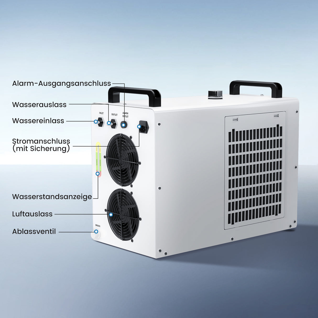 Monport 6L CW-5200 Industrieller Wasserkühler & Chiller für 40W-150W CO2 Laser Cutter