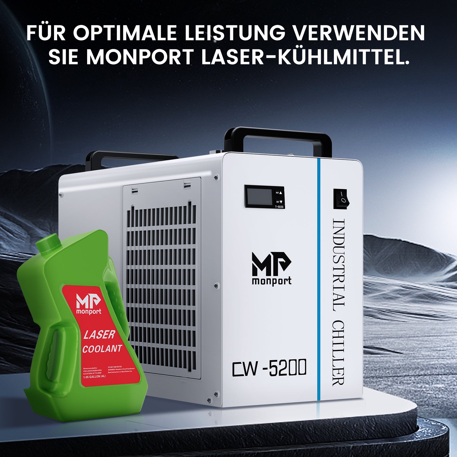 Monport 6L CW-5200 Industrieller Wasserkühler & Chiller für 40W-150W CO2 Laser Cutter