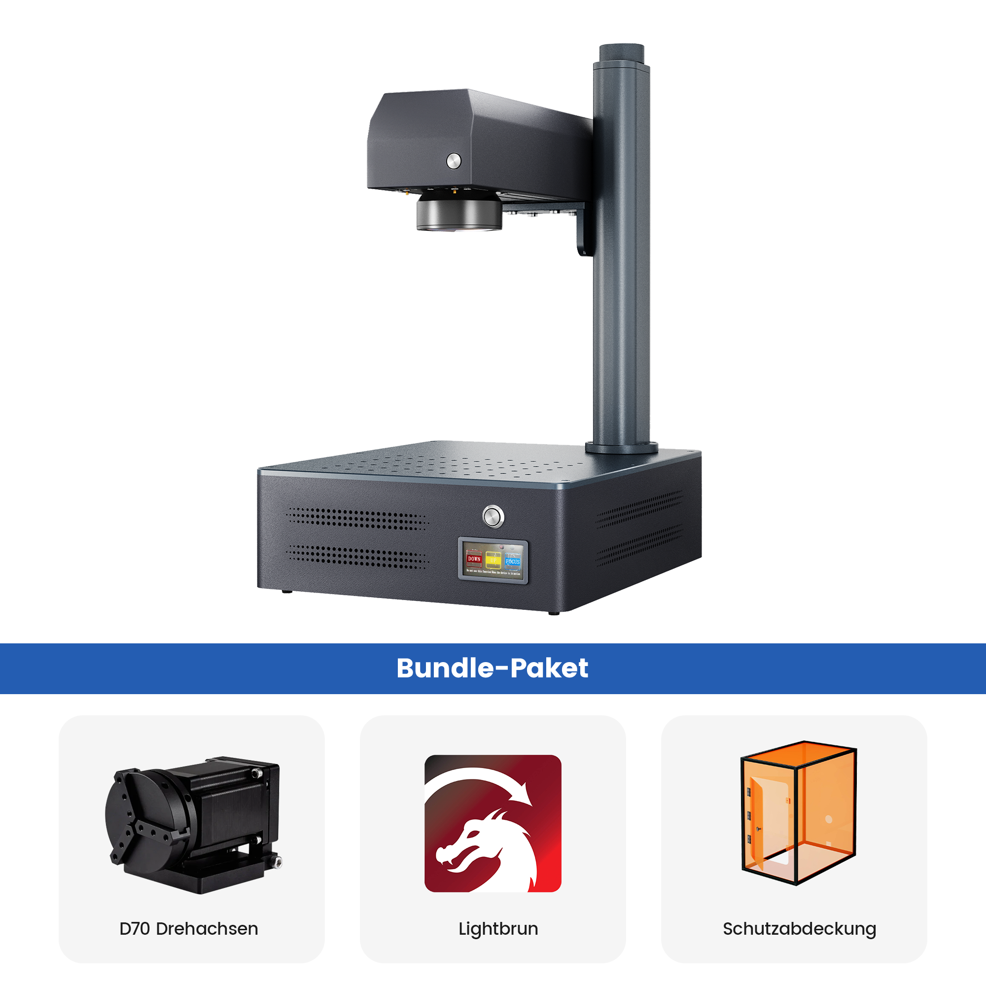 Monport GM 30W Pro Integrierte Faserlaser-Graviermaschine & Markiermaschine mit Autofokus - Maschine