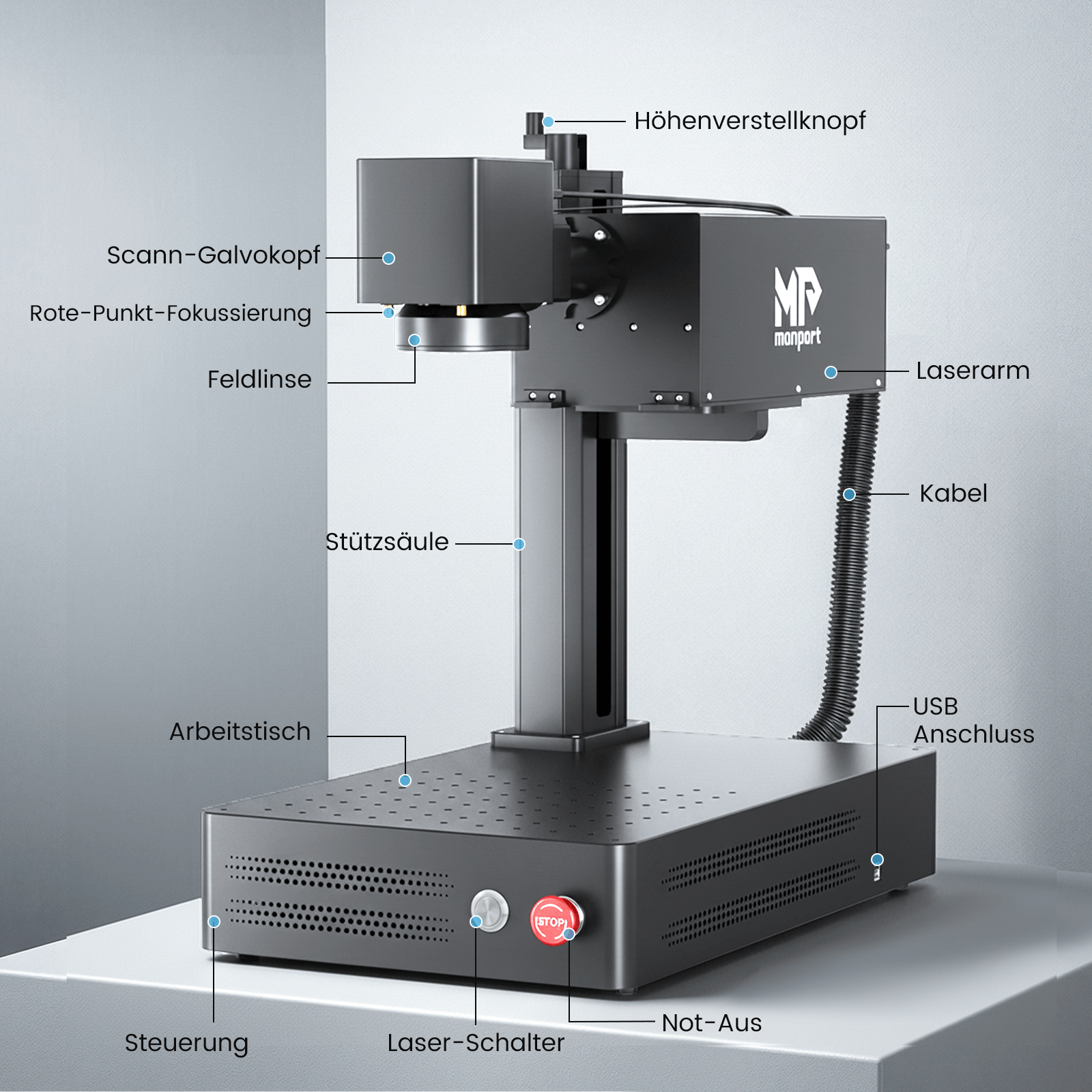 Monport 10W UV-Beschriftungslaser – Präzise UV-Lasergravur für vielfältige Materialien