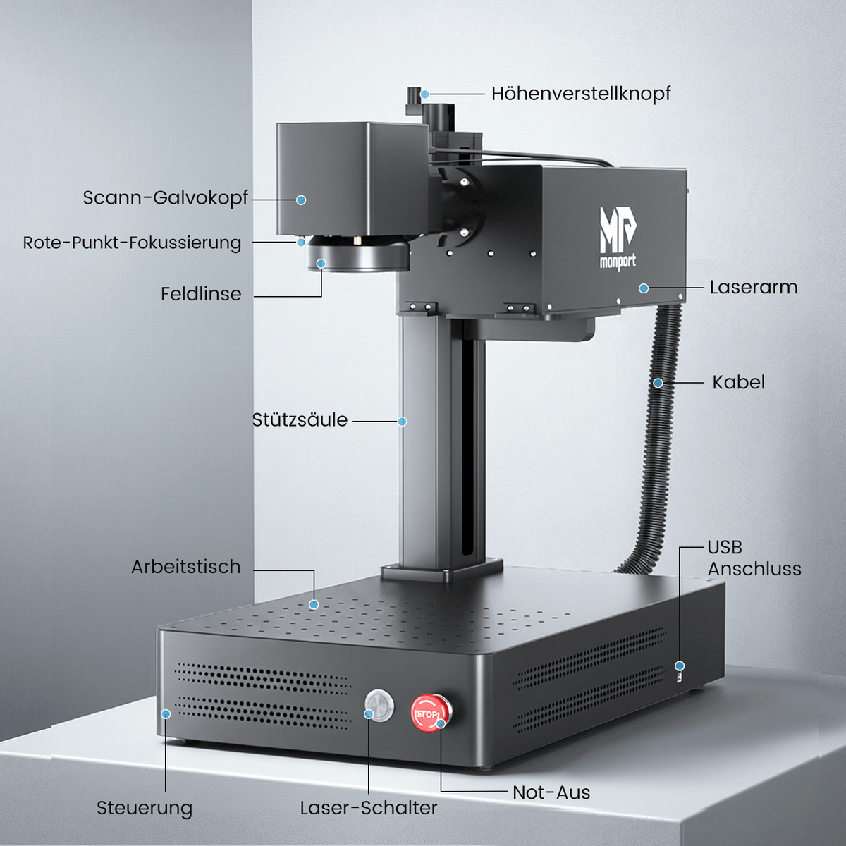 Monport 10W UV-Beschriftungslaser – Präzise UV-Lasergravur für vielfältige Materialien
