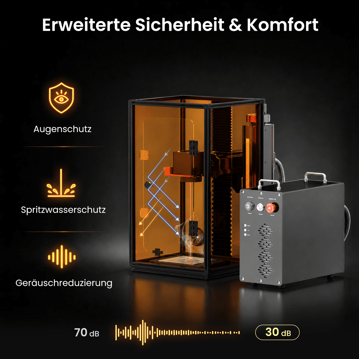 Monport Lasergravur-Gehäuse für GT & GPro Faserlaser (mit Türschutzschalter)