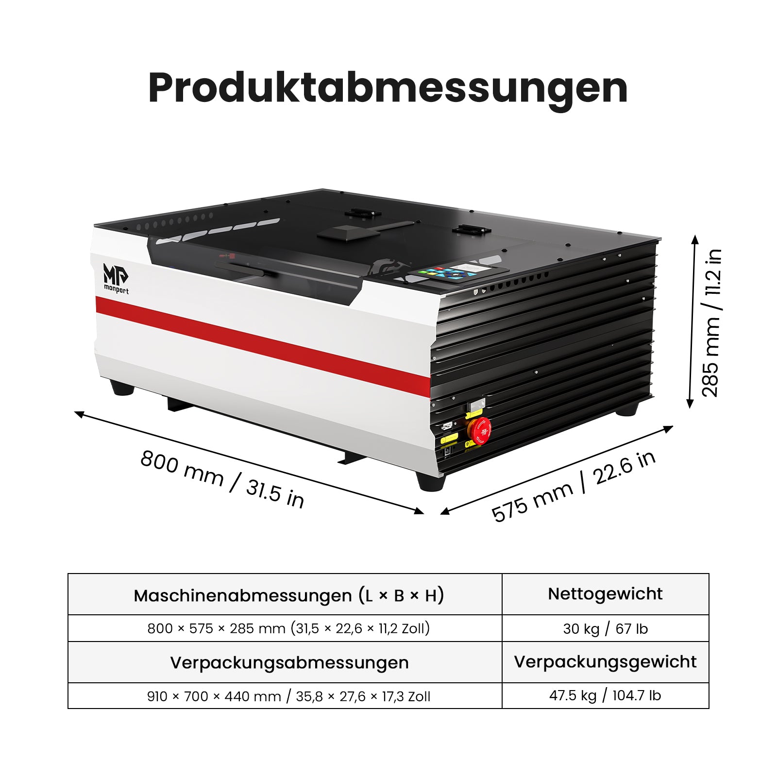 Monport Reno45 Pro Vision 45W Desktop CO₂-Lasergravierer und -Schneider (16