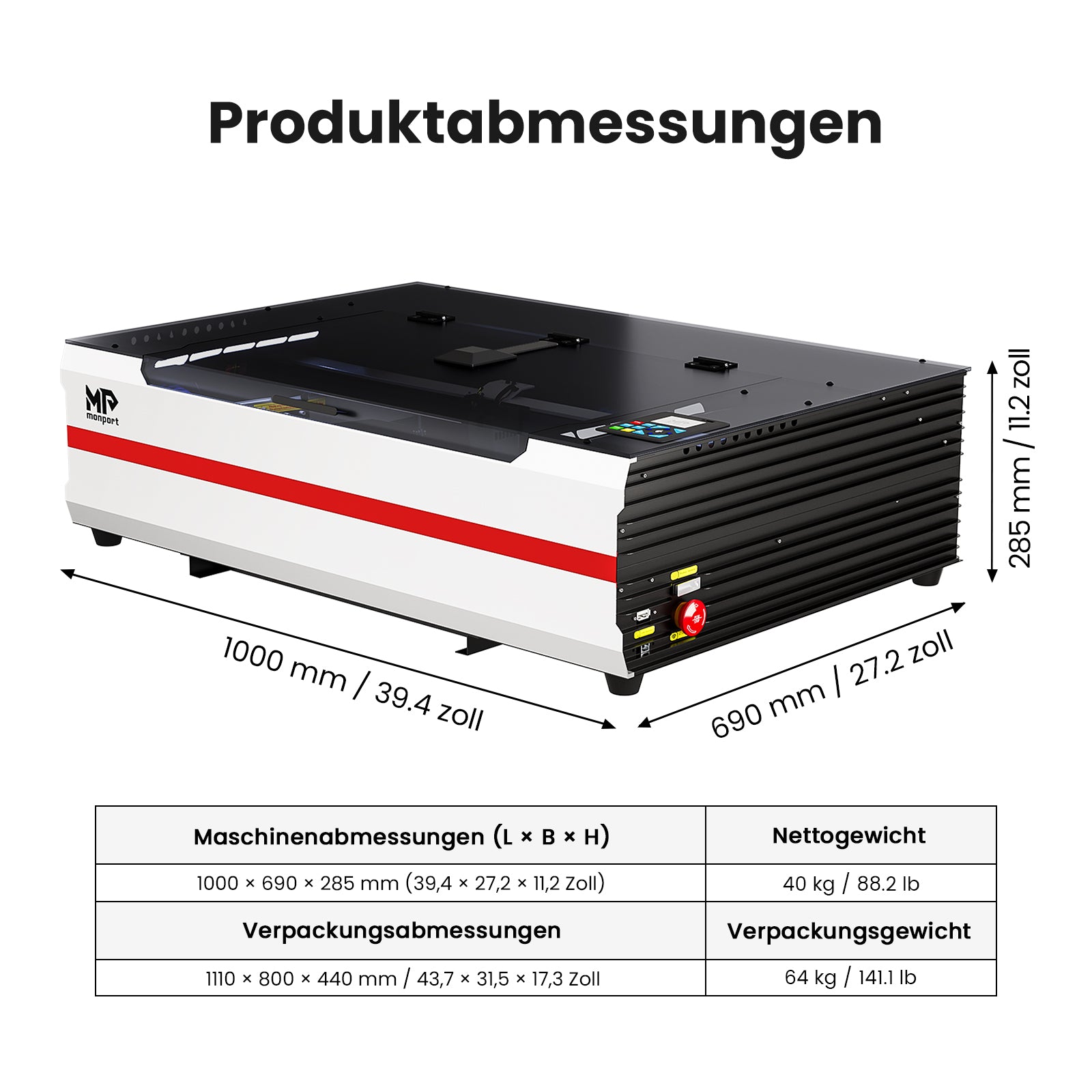Monport Reno65 Pro Vision 65W Desktop CO₂ Lasergravierer & Laserschneider (24