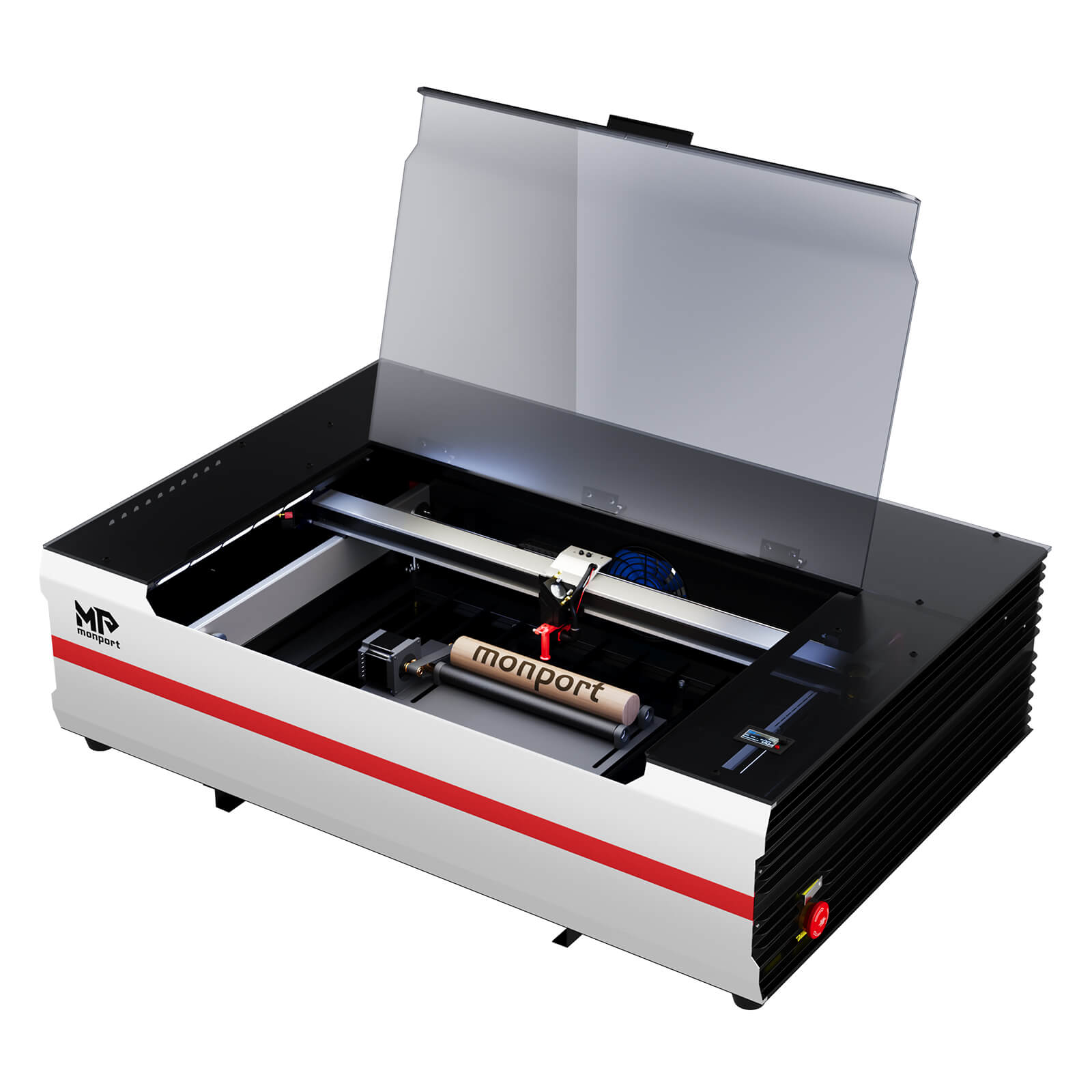 Monport Reno 65W Desktop CO2 Lasergravierer & Schneidegerät (24“X 16“) mit brandneuem Assistierter Autofokus