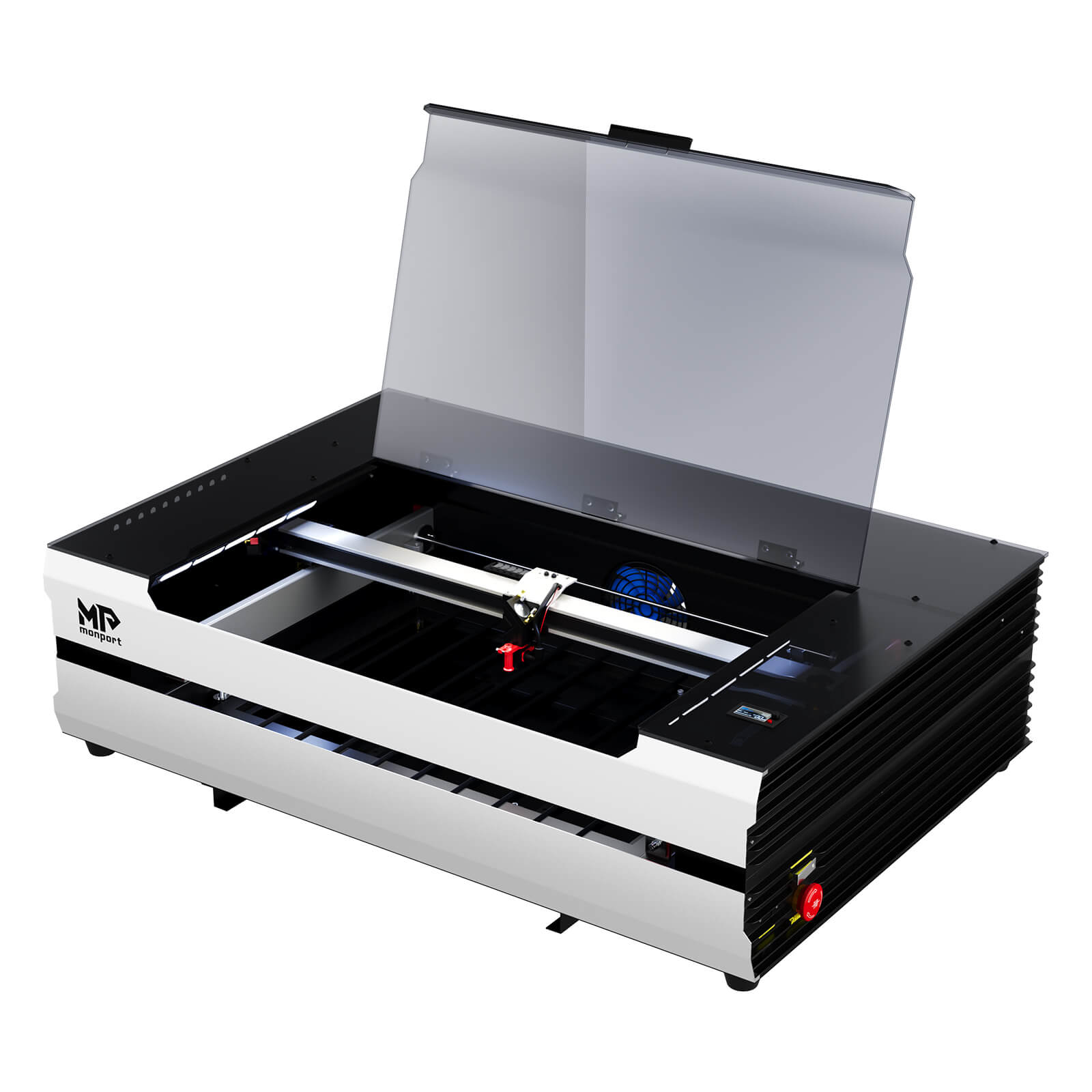 Monport Reno 65W Desktop CO2 Lasergravierer & Schneidegerät (24“X 16“) mit brandneuem Assistierter Autofokus