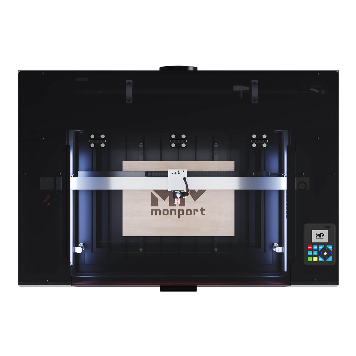 Monport Reno65 Pro 65W Desktop CO2 Lasergravierer & Schneidegerät (24”X16“) mit brandneuem DSP Controller und Assistierter Autofokus