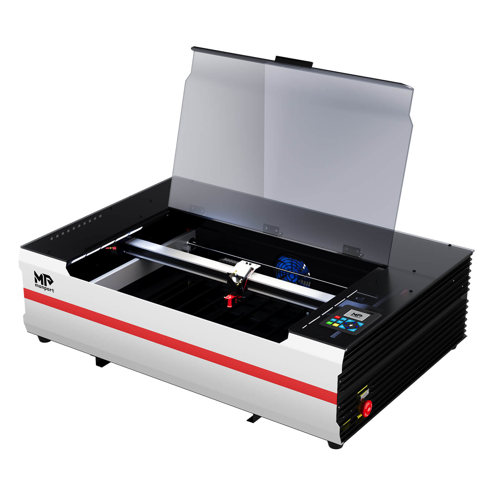 Monport Reno65 Pro 65W Desktop CO₂-Lasergravur- und Schneidemaschine (600×400 mm) mit DSP-Steuerung und magnetisch unterstütztem Fokus