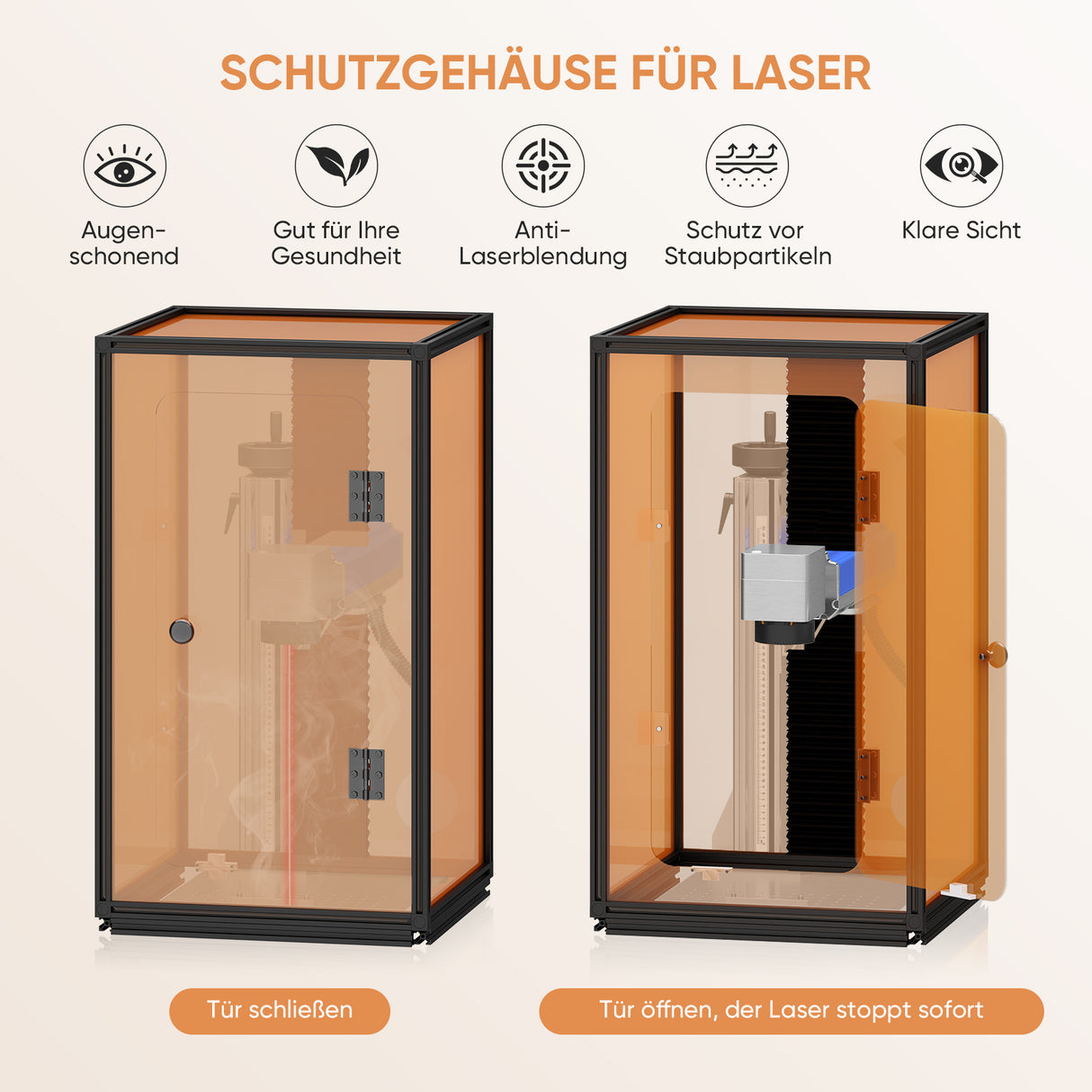 Monport Lasergravur-Gehäuse für GQ & GPro Faserlaser (mit Türschutzschalter)