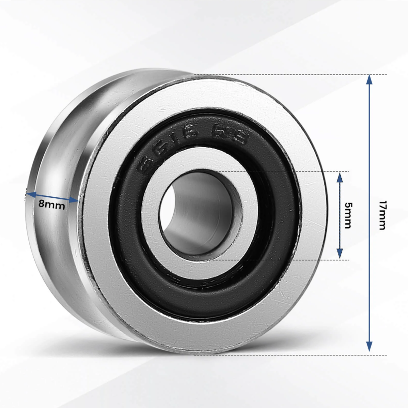 Monport Führungsschiene mit Kugellager, 4 Stück für 40W-150W CO₂-Lasergraviermaschine (5mm×17mm×8mm)