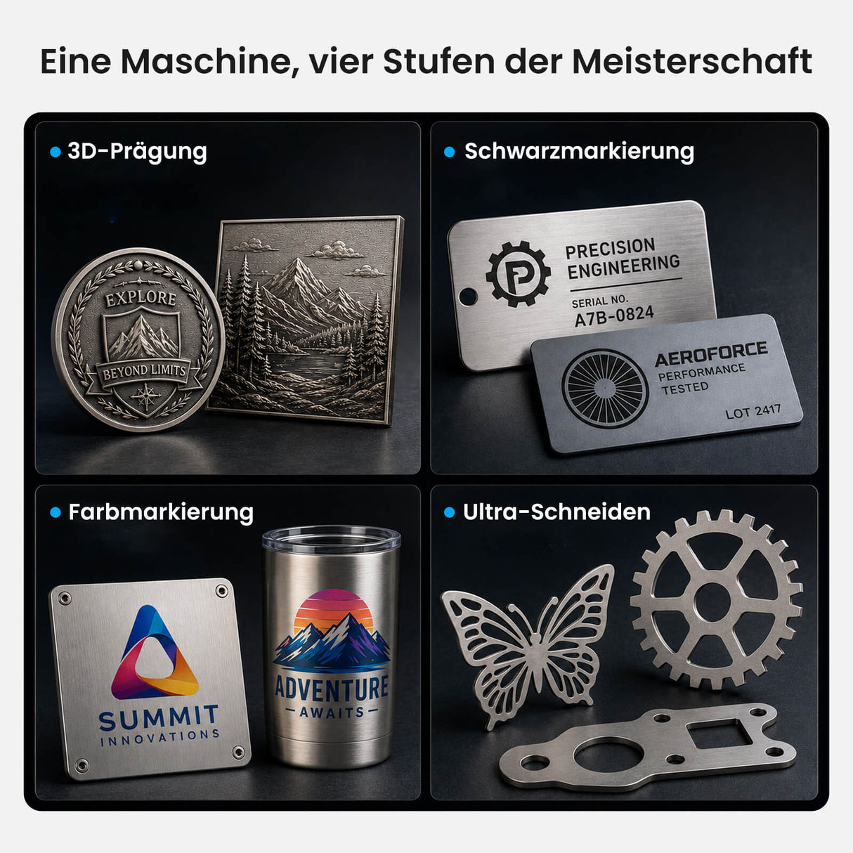 Monport GPro 60W MOPA Vision Faserlaser Maschine – Mit Vision-System für automatische Positionierung, präzise Metallgravur & Laserbeschriftung