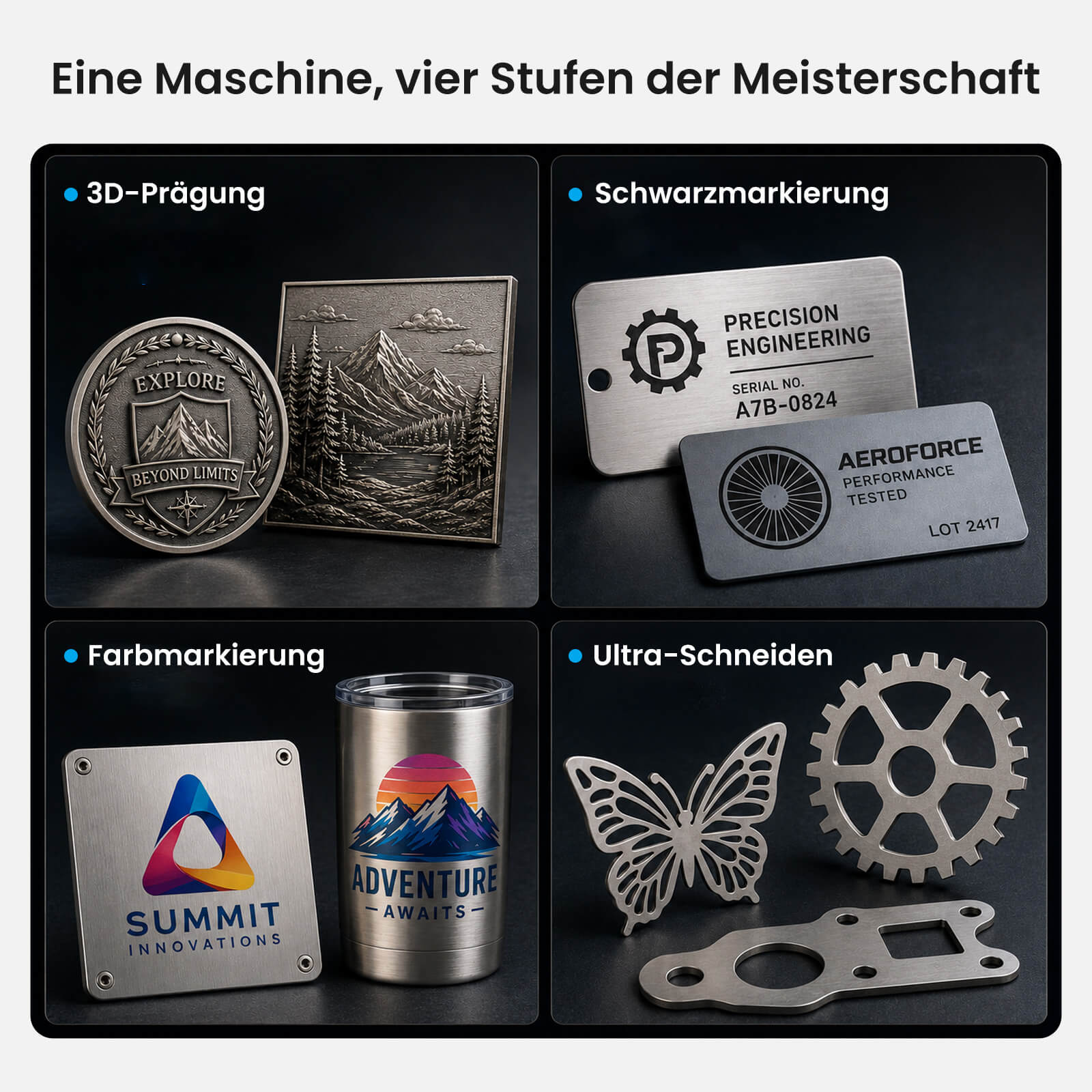 Monport GPro MOPA Faserlaser Maschine – Vision-System, automatische Positionierung, Metallgravur & Laserscheneiden