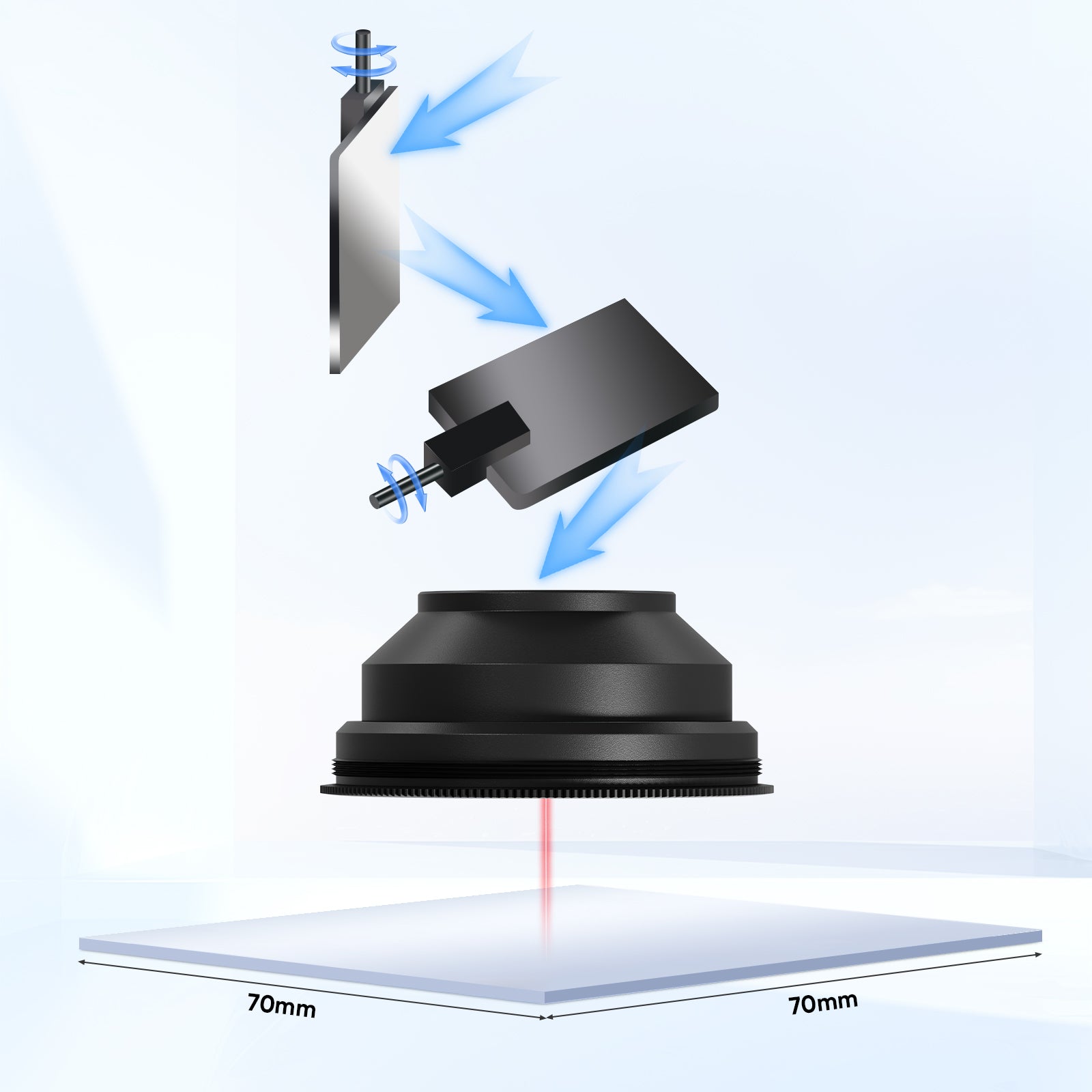 Monport F-theta M85 70mm*70mm Ersatzobjektiv für Faserlasergravierer