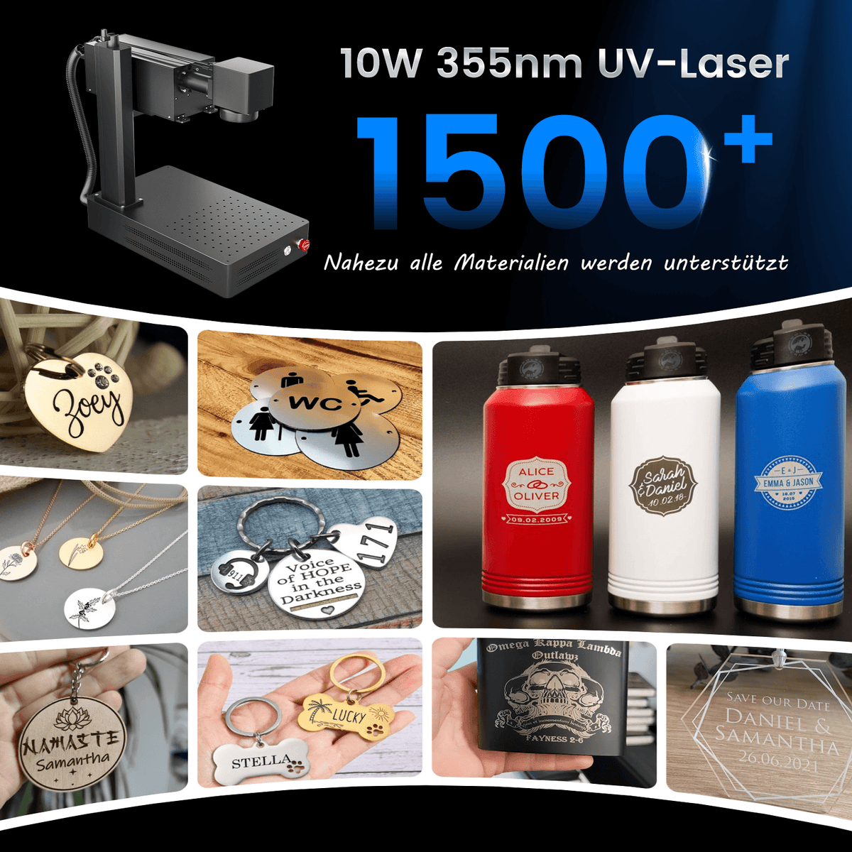 Monport 10W UV-Beschriftungslaser – Präzise UV-Lasergravur für vielfältige Materialien