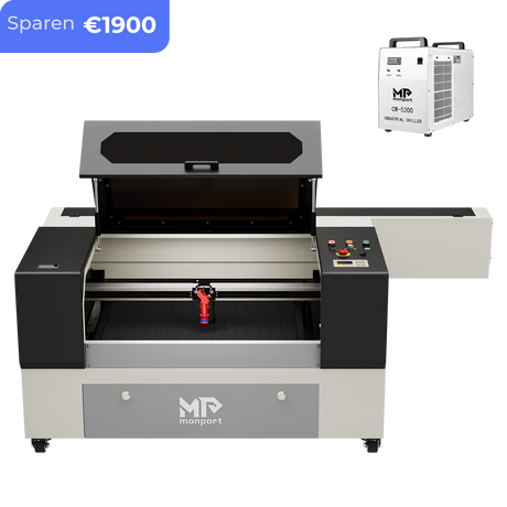Monport 100W CO2 Laser Graviermaschine & Cutter (500x700mm) mit Autofokus